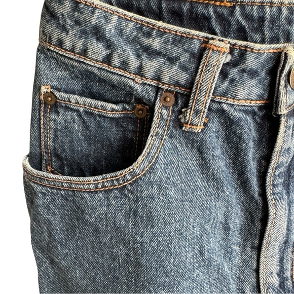 Big John Japanese Denim Skirt Size 9/10 Button Back Vent 100 Cotton - Picture 8 of 16